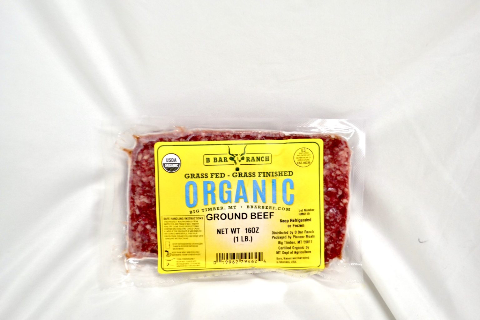 B Bar Organic Grass Fed Ground Beef 1 Lb Earth Wise General Store